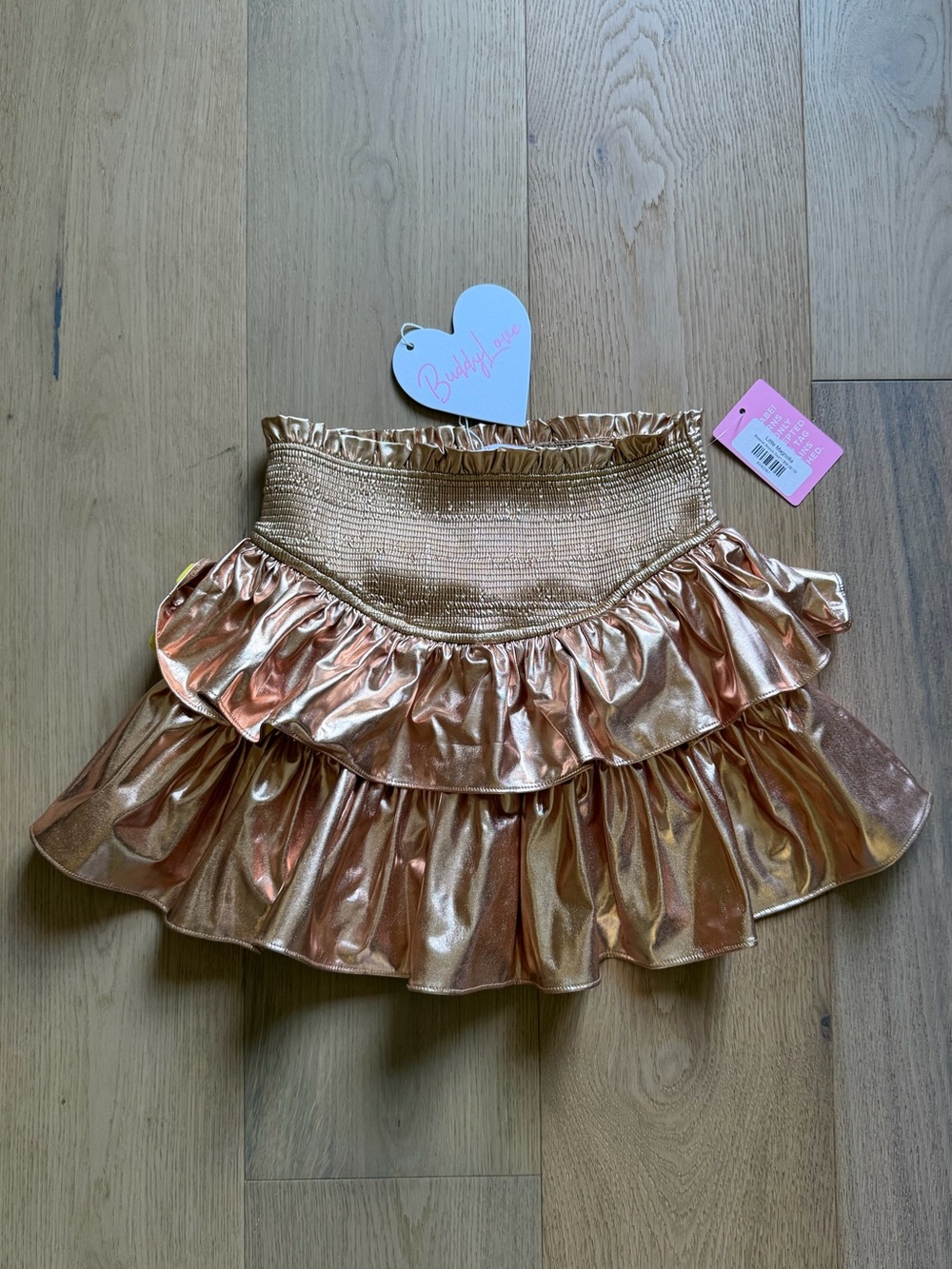 Buddy Love Metallic Rose Gold Ruffle Skirt